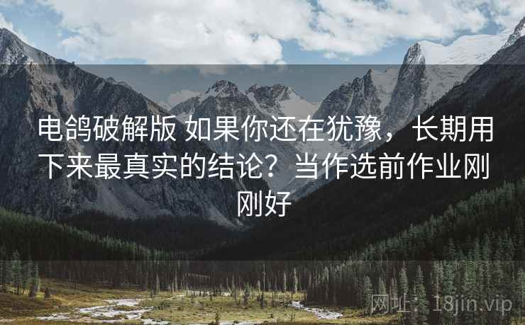 电鸽破解版 如果你还在犹豫，长期用下来最真实的结论？当作选前作业刚刚好